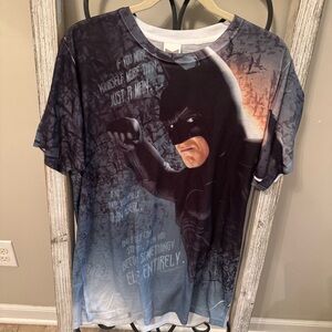Batman All Over Print Graphic T Shirt LogoVision Size L DC‎ Comics
